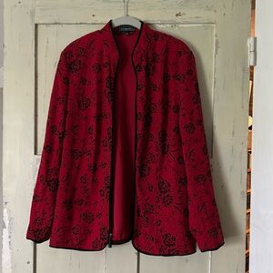 Red and black velvet elementz blazer